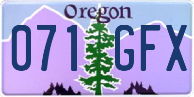 OR license plate 071GFX