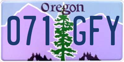 OR license plate 071GFY