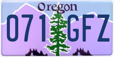 OR license plate 071GFZ