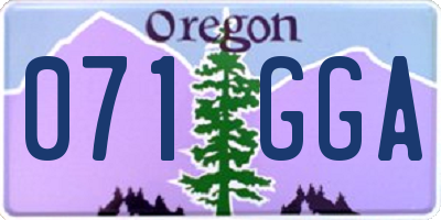 OR license plate 071GGA