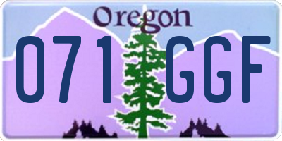 OR license plate 071GGF