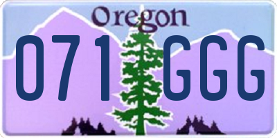 OR license plate 071GGG