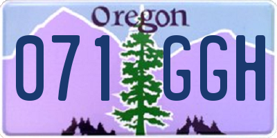 OR license plate 071GGH