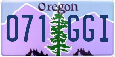 OR license plate 071GGI