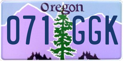 OR license plate 071GGK