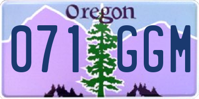 OR license plate 071GGM