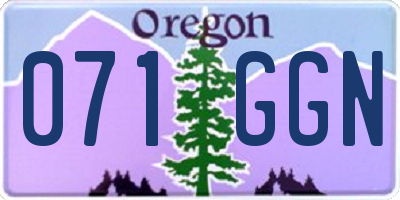 OR license plate 071GGN