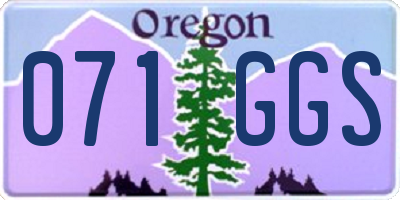 OR license plate 071GGS