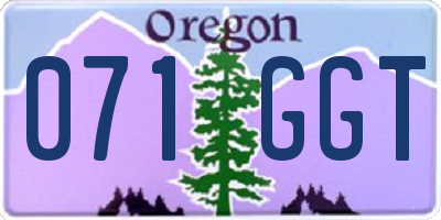 OR license plate 071GGT