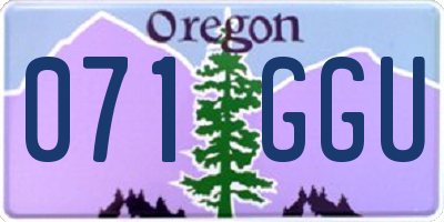 OR license plate 071GGU
