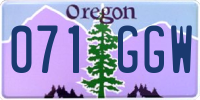 OR license plate 071GGW