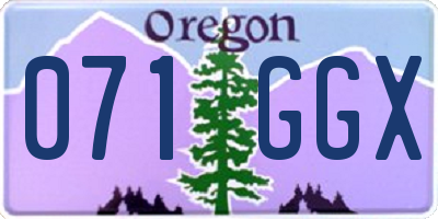 OR license plate 071GGX