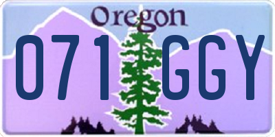 OR license plate 071GGY