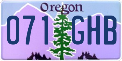 OR license plate 071GHB