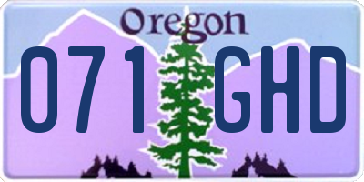 OR license plate 071GHD