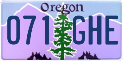 OR license plate 071GHE