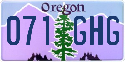 OR license plate 071GHG
