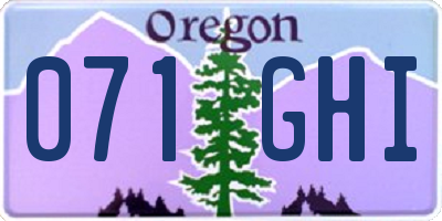 OR license plate 071GHI