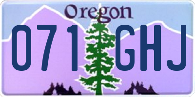 OR license plate 071GHJ