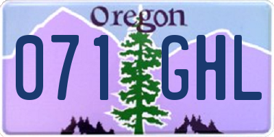 OR license plate 071GHL