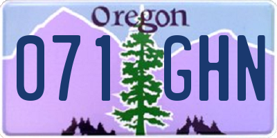 OR license plate 071GHN