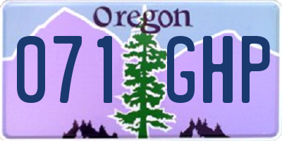 OR license plate 071GHP