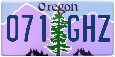 OR license plate 071GHZ