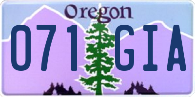 OR license plate 071GIA