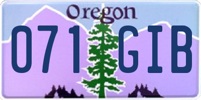 OR license plate 071GIB