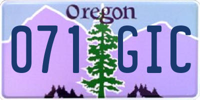 OR license plate 071GIC