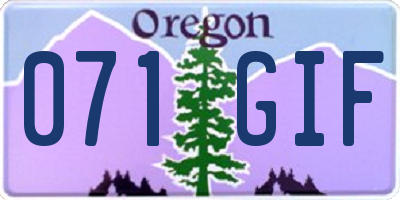 OR license plate 071GIF