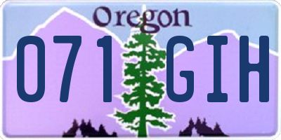 OR license plate 071GIH
