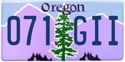 OR license plate 071GII