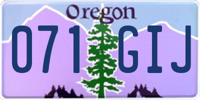 OR license plate 071GIJ