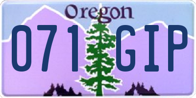 OR license plate 071GIP