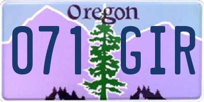 OR license plate 071GIR