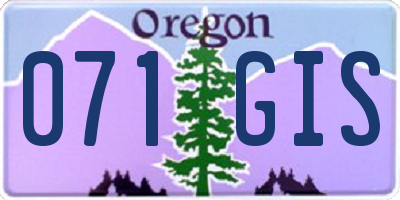 OR license plate 071GIS