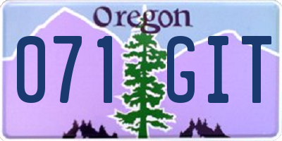 OR license plate 071GIT