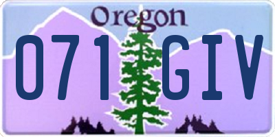 OR license plate 071GIV