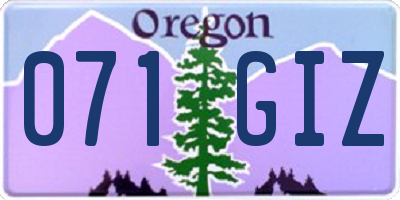 OR license plate 071GIZ