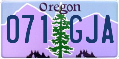 OR license plate 071GJA