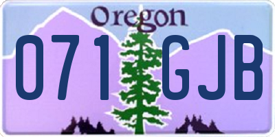 OR license plate 071GJB