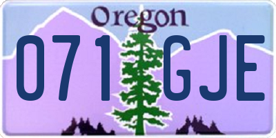 OR license plate 071GJE