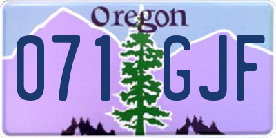 OR license plate 071GJF