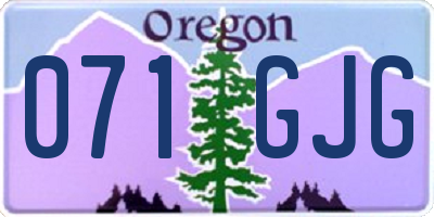 OR license plate 071GJG