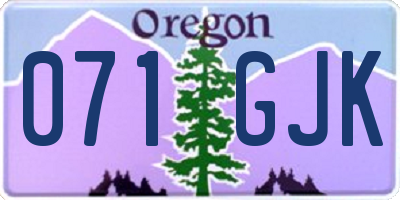 OR license plate 071GJK