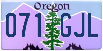 OR license plate 071GJL