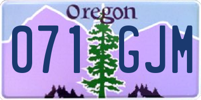 OR license plate 071GJM