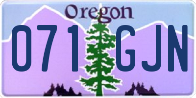 OR license plate 071GJN