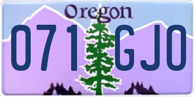 OR license plate 071GJO